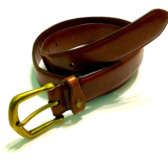 Vintage Coach Brass and Brown Leather Belt - Picture 1 of 9